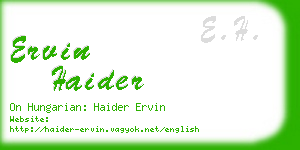 ervin haider business card